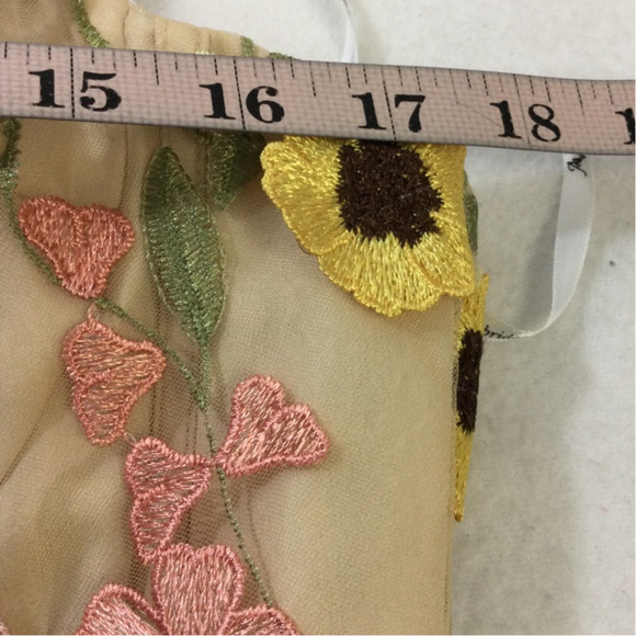 AW BRIDAL 10 L Beige embroidered 3d floral Alison prom party maxi dress NEW B145 - Picture 8 of 10